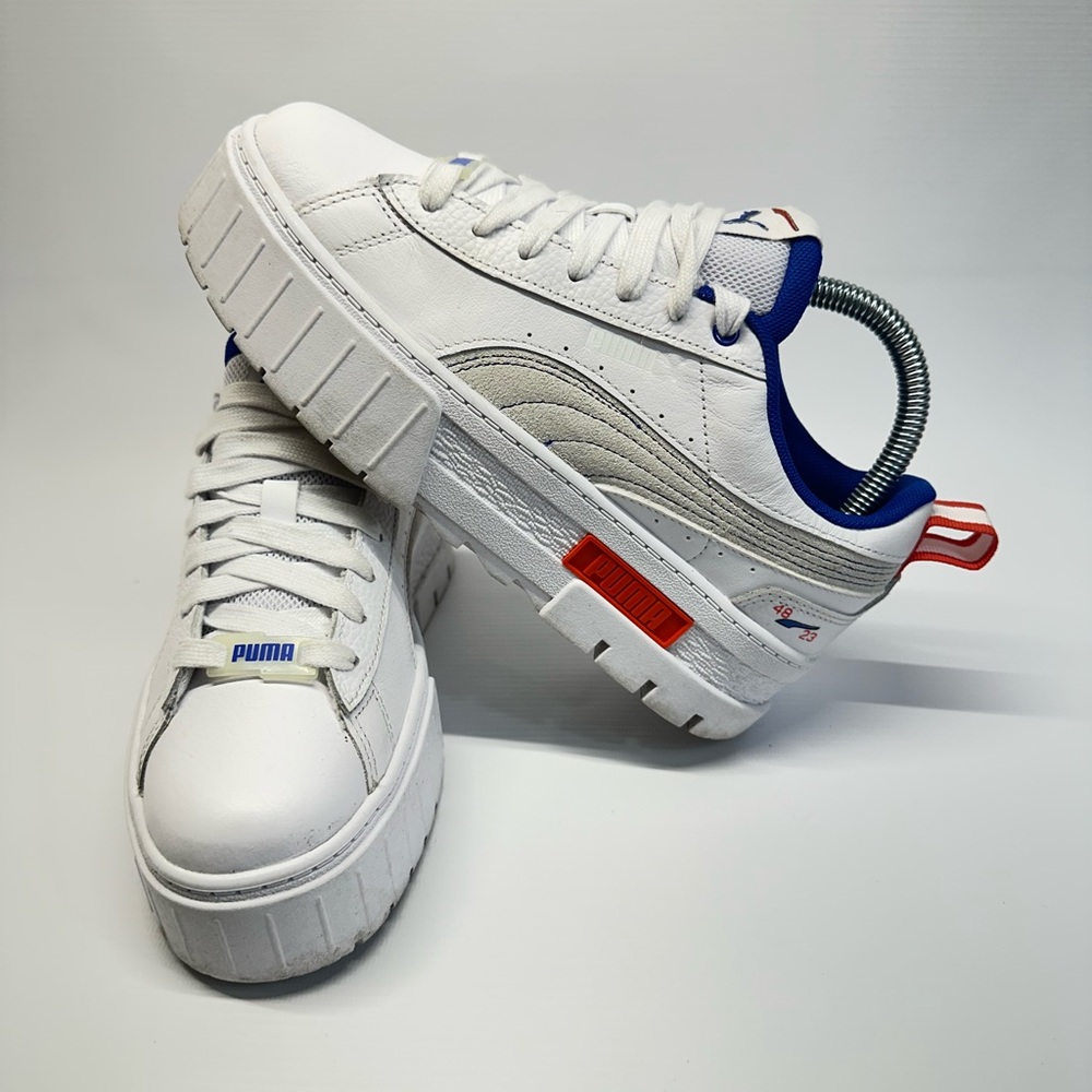 Puma Womens Mayze Gen. Lace Up Sneakers Shoes Casual - White SIZE  7